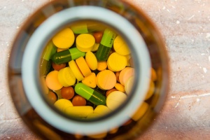various tablets pills in bottle